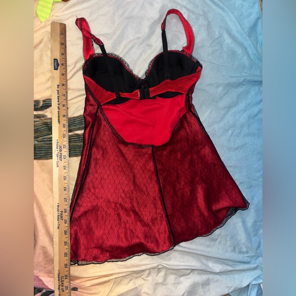 Victoria’s Secret Little Red Lace Slip Dress with Push Up Bra 🌵34C - Picture 2 of 7